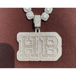 Custom S Iced Out Fine Jewelry Moisanite Fashion Diamond Letter LETTER PENDANT HIP HOP BLING RAPPER ICE VVS