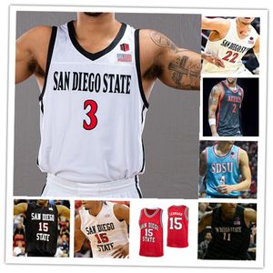 Custom College Basketball San Diego State Aztecs SDSU Jerseys Matt Bradley Trey Pulliam Nathan Mensah Keith Dinwiddie Jr. Aguek Arop Joshua Tomaic Tahirou Diabate