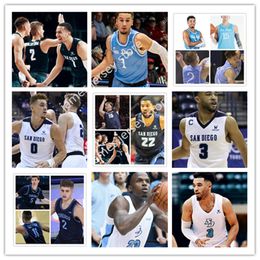 Custom San Diego Toreros Basketbal Jersey TJ Berger Patrick Caoo Muon Reath Alijah Kuehl Wayne McKinney II Bryce Monroe Dominic Muncey Scotty Prunty Jase Townsend