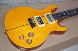 Custom Santana LL Quilt Aellow Maple de calidad superior REED Smith 24 trastes China hecha guitarra eléctrica