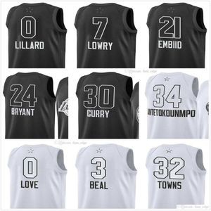 Custom Screen Gedrukt 2021 All-Star Basketbal Jerseys Derozan Love Harden Durant Dragic Walker George Man Vrouw Kids Jeugd Shirt Uniform