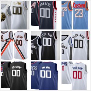 Custom Screen Gedrukt Patrick 21 Beverley 5 Luke Kennard Nicolas 33 Batum Reggie 1 Jackson Patrick 54 Patterson Mannen Vrouw Kids Jeugd Basketbal Jerseys