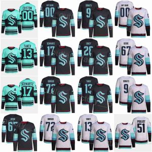 CUSTOM Seattle Hockey Kraken 67 Morgan Geekie Jersey 9 Ryan Donato 72 Joonas Donskoi Carson Soucy Shane Wright Brandon Tanev Jaden Schwartz