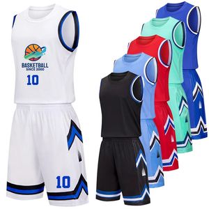 Custom Set Men Basketball Jerseys Sports Sweat Breathable Wicking Tanks Top en Shorts Match Trainingseizoen Hoge kwaliteit 23 24 240402