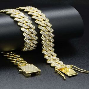 Op maat gemaakte inoxydable acier collier hiphop diamant volledige Cubaanse ketting ketting voor mannen en vrouwen mode sieraden lichaam