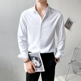 Camisas personalizadas para hombres trajes a medida Fashion informal Fit Slim Business Shirts Men mangas largas de estilo coreano ropa S-XL 240402