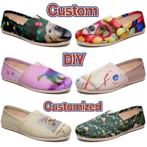 Aangepaste schoenen canvas loafers casual sneaker mannen vrouwen diy patroon logo aangepast modestijl heren stijl binnenshuis sneakers trainers met doos eur 35-46