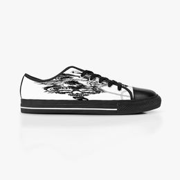 Zapatos personalizados Lona clásica Corte bajo Monopatín casual triple negro Aceptar personalización Impresión UV bajo para hombre para mujer zapatillas deportivas Color transpirable 6x