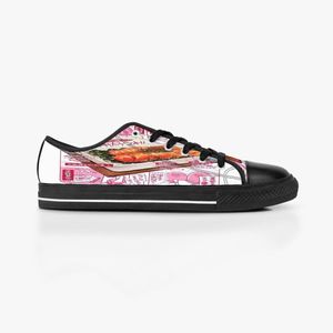 Aangepaste schoenen klassiek canvas low gesneden skateboard casual drievoudige zwarte acceptatie aanpassing UV printen lage heren dames sport sneakers comfortabel