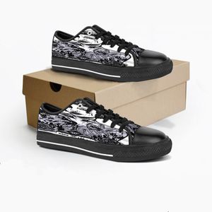 Aangepaste schoenen klassiek canvas low gesneden skateboard casual drievoudige zwarte acceptatie aanpassing UV printen lage heren dames sport sneakers ademende kleur 720