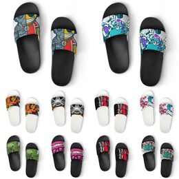 Aangepaste schoenen PVC Slippers Men Vrouwen DIY Home Indoor Outdoor Sneakers Aangepaste strandtrainers Slip-on Color188