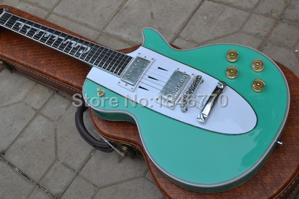 Custom Shop 1960s Corvette Chevrolet Mint Green Guitare électrique Cross Flags Headstock Chrome Hardware