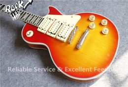 Custom Shop Ace Frehley Budokan Signature Cherry Sunburst elektrische gitaar 3 pickups Lightening Bolt toets inleg op voorraad For4624816