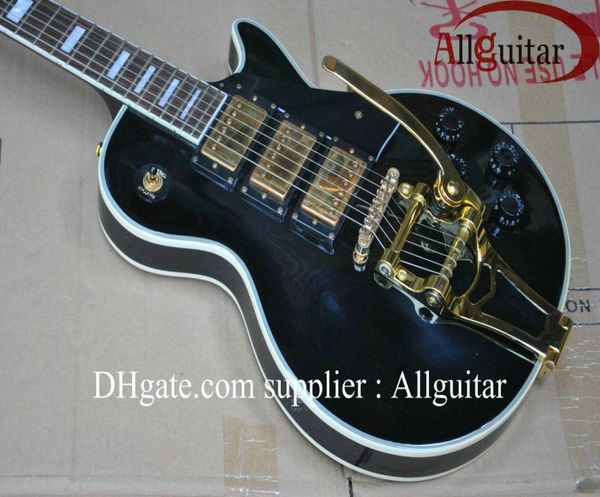 Shop personnalisée Black Beauty 3 micro-picts de guitare électrique or B700 Tremolo Bridge Chine Made Guitars3759224