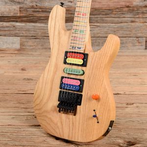 Aangepaste winkel Carvin Jason Becker JB24 Nummers Natuurlijke elektrische gitaar Ash Body Maple Bingerboard genummerd inleeg inlays Floyd Rose Tremolo Black Hardware