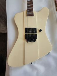 Aangepaste winkelcrème gele elektrische gitaar Black Tremolo Bridge 22 Frets Rosewood Fletboard in Stork