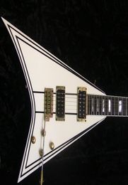 Atelier personnalisé Exclusive Randy Rhoads RR 15 Crème de guitare électrique avec bloc de quincaillerie à fines rayures de gol