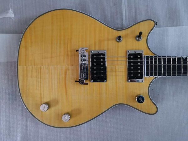 Tienda personalizada G6131MY Malcolm Young II Natural Maple Top Doble Cutway SG Electric Guitar Knobs Original Gre Brown Back7621463