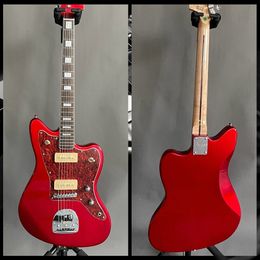 Custom Shop Gloss Red Jaguar Elektrische gitaar Maple Wood Neck 2 P90 Pick -up