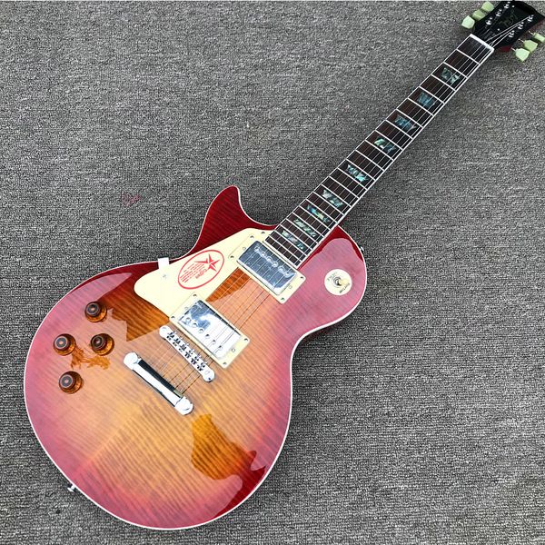 Tienda personalizada, guitarra eléctrica LP con estampado de tigre de mano izquierda, diapasón de palisandro, cuerpo de xilófono de caoba, envío gratis