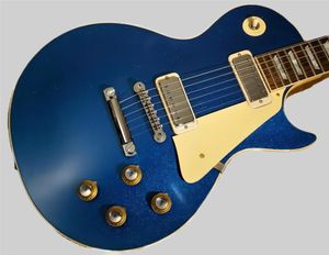 Custom Shop Limited 1968 Paul Mini Humbucker Blue Sparkle VOS Guitare électrique