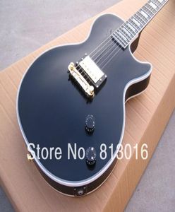 Custom Shop Limited Run 1958 Réédition Single Pickup Black Electric Guitar Mahonay Body Ebony Fingerard Gold Hardware Block White 4764582