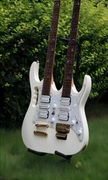 2012 vente chaude JEM 7 V 12 cordes et 6 cordes guitare double manche guitare électrique blanche 258