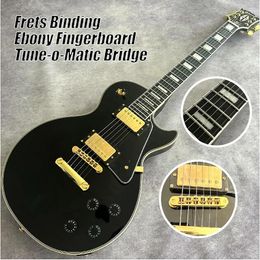 Custom Shop, guitare électrique LP personnalisée de haute qualité, reliure de frettes, touche en ébène, pont tune-o-matic, livraison gratuite