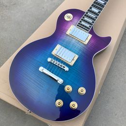 Custom Shop, Made in China, chitarra elettrica di alta qualità, chitarra blu, hardware cromato, rilegatura tasti, consegna gratuita