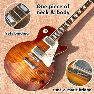 Custom Shop, gemaakt in China, elektrische gitaar van hoge kwaliteit, hals uit één stuk, Tune-o-Matic brug, fretsbinding, gratis bezorging06