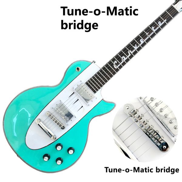 Tienda personalizada, hecha en China, guitarra eléctrica personalizada L P de alta calidad, puente Tune-o-Matic, herrajes cromados, envío gratis