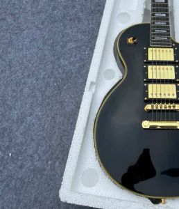 Custom Shop, fabriqué en Chine, guitare électrique LP personnalisée de haute qualité, noir, micro trois pièces fa8d