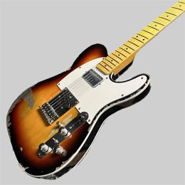 Custom Shop Masterbuilt Guitar Andy Summers Heavy Relic Guitares électriques 3 tons Sunburst Matériel vieilli, incrustation de points noirs, accordeurs vintage