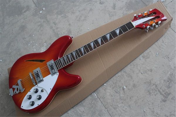 Guitare Custom Shop rick 12 cordes semi-creuse, 2 micros, rouge cerise, avec queue R, en stock, 2022