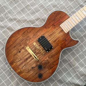 Custom Shop Rotted Grain maple top LP Custom elektrische gitaar, kaartpatroon, esdoorn toets, gouden hardware, gratis verzending