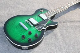 Custom shop slash signature vert tigre flamme LP guitare électrique, une pièce cou Chibson standard guitarra