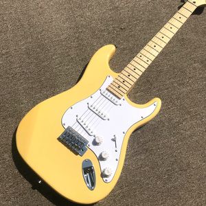 Custom Shop, guitare électrique ST, touche en érable jaune crème, matériel chromé, livraison gratuite