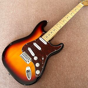 Custom Shop Sunset Color ST Guitarra eléctrica Diapasón de arce Pastilla SSS de alta calidad Guitarra Envío gratis