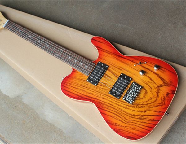 Tienda personalizada, guitarra eléctrica con rayas de cebra, cuerpo de tilo, diapasón de palisandro con pastillas Humbucker, 6 cuerdas, envío gratis