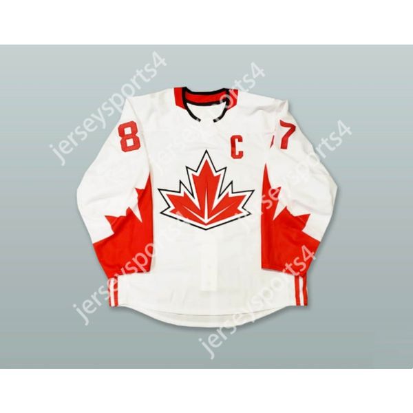 Custom Sidney Crosby 87 Canada National Team White Hockey Jersey New Top Ed S-M-L-XL-XXL-3XL-4XL-5XL-6XL