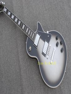 Aangepaste Silverburst Electric Guitar Ebony Beny Board Custom Electric Guitar China Factory Chrome Accessories 2 Pickups4169176