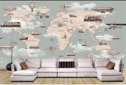 Tamaño personalizado papel tapiz 3d papel tapiz po sala de estar habitación de niños mural mapa del mundo de dibujos animados imagen sofá TV telón de fondo papel tapiz no tejido9578646