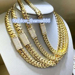 Collar de tamaño personalizado joyas de hip-hop cadena de enlace de 12 mm 10k 14k 18k Gold Miami Cuban con