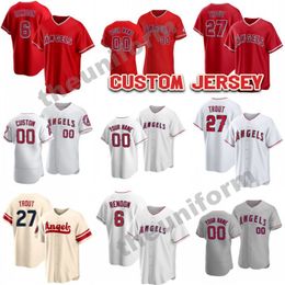 Custom size S-6XL Los Angeles 27 Mike Trout 6 Anthony Rendon 7 Jo Adell 23 Brandon Drury Baseball Jersey Angels Men Men Women Youth Stitched