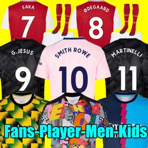 Custom Smith Rowe G.Jesus SAKA SOCCER JERSEYS SALIBA 22 23 Version de joueur de fans Odegaard Nketiah Martinelli Jorginho 2022 2023 Kits de football