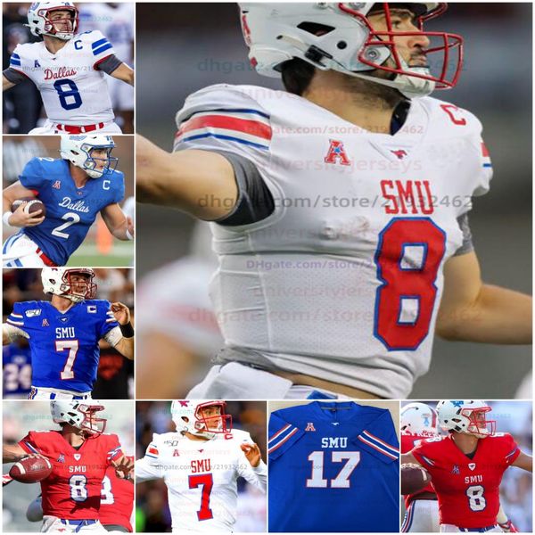 Maillots de football personnalisés SMU Mustangs N'IMPORTE QUEL NOM N'IMPORTE QUEL NOMBRE HOMMES FEMMES JEUNES TOUT COUSU 7 Shane Buechele James Proche Turner Coxe Delontae Scott