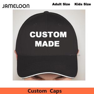 Casquettes Snapback personnalisées Personnalisez les chapeaux noirs de taille adulte ou enfant avec votre propre Logo Text Design brodé cap205d
