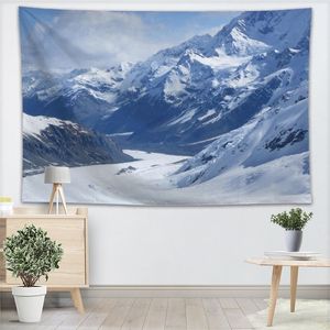 Custom Snow Mountain Tapestry Wall Hanging For Party Decorations Art Home Decor Beach Dekens Aangepast 220622