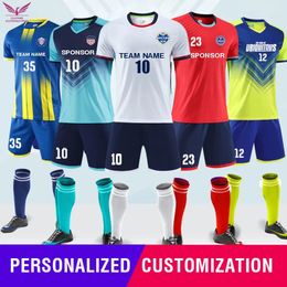 Maillot de football personnalisé pour hommes, uniforme de football, personnalisation de personnalité, ensembles pour enfants, imprimé futbol, grande taille pour adultes, trac 240318