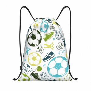 Custom Voetbal Sport Patroon Voetbal Tasje Vrouwen Mannen Lichtgewicht Sport Gym Opslag Rugzak I2BC #